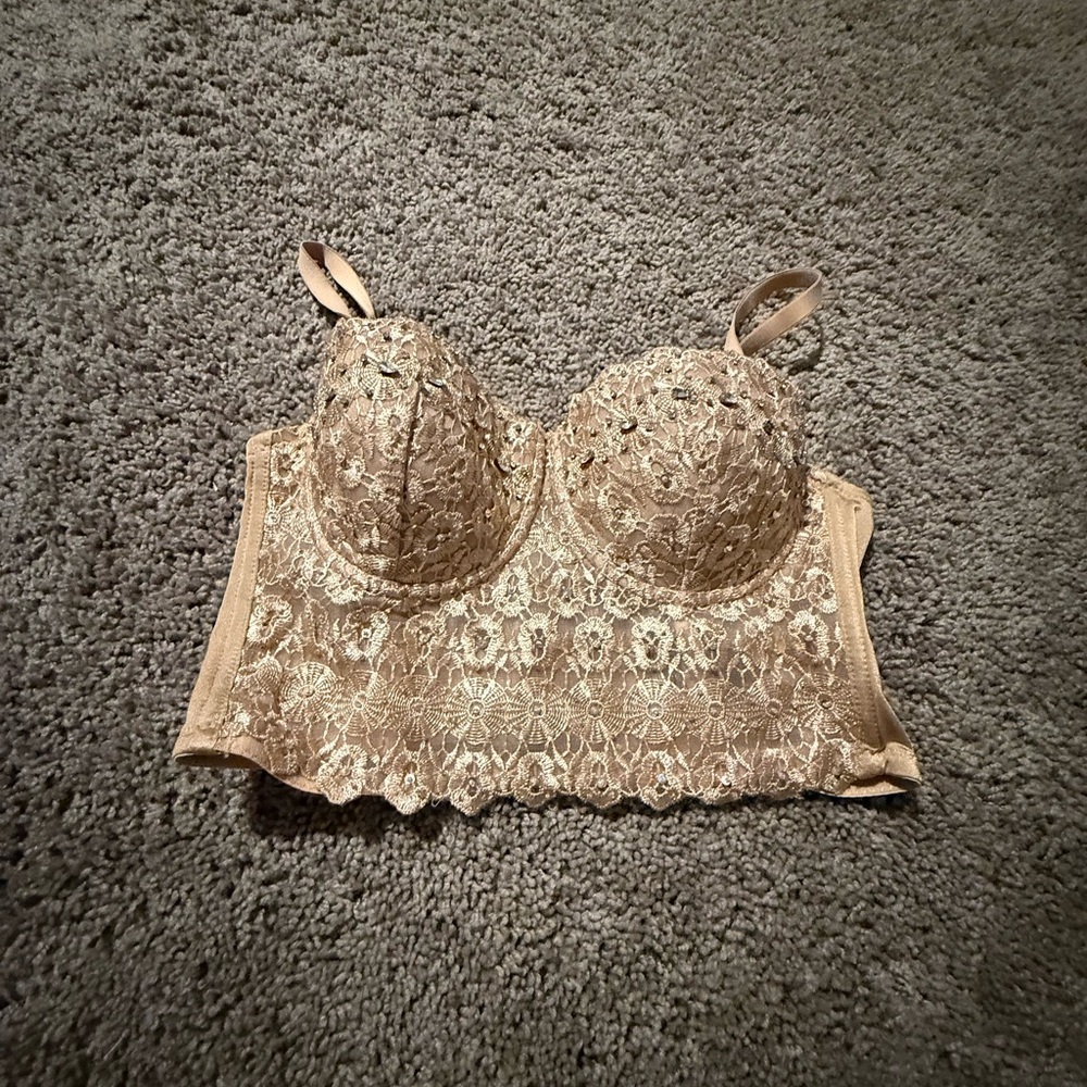 Windsor Lace Bustier in Beige